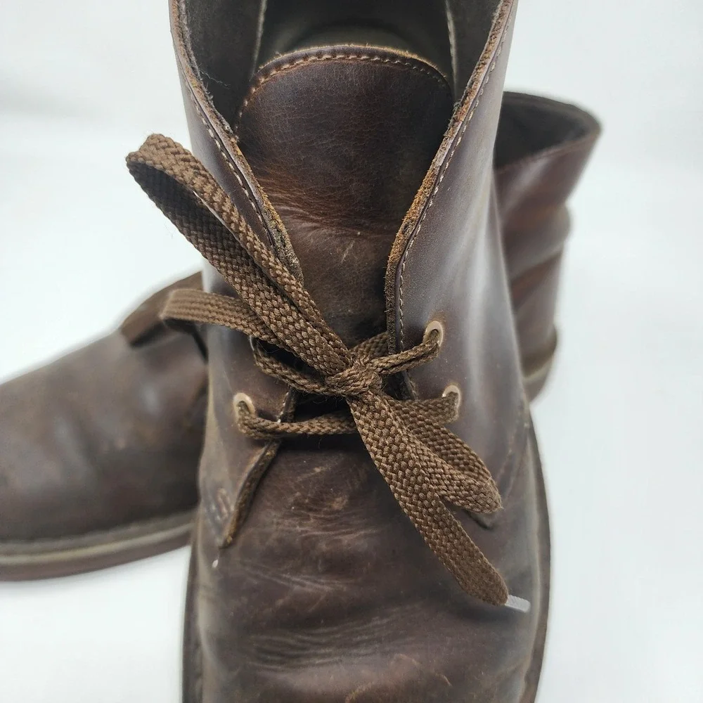 Clarks Chukka Boots Men's 10 Brown Leather Lace Up